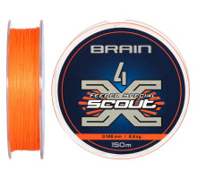 Шнур Brain Scout 4X 150m (fluoro Orange) 0.148mm 8.6kg