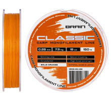 Волосінь Brain Classic Carp Line (solid orange) 150m 0.28mm 18lb 7.9kg