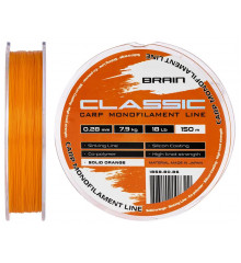 Волосінь Brain Classic Carp Line (solid orange) 150m 0.28mm 18lb 7.9kg