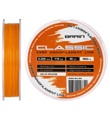 Леска Brain Classic Carp Line (solid orange) 150m 0.28mm 18lb 7.9kg