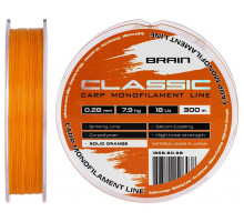 Леска Brain Classic Carp Line (solid orange) 300m 0.28mm 18lb 7.9kg