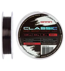 Леска Brain Classic Carp Line (dark brown) 300m 0.25mm 15lb 6.6kg
