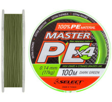 Шнур Select Master PE 100m 0.14мм 17кг темн.-зел.