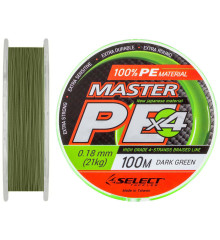 Шнур Select Master PE 100m 0.18 мм 21кг темн.-зел.