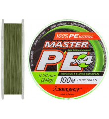 Шнур Select Master PE 100m 0.20мм 24кг темн.-зел.