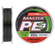 Шнур Select Master PE 100m 0.27 мм 33кг темн.-зел.