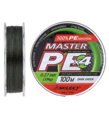 Шнур Select Master PE 100m 0.27мм 33кг темн.-зел.
