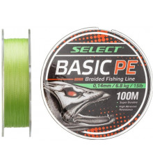 Шнур Select Basic PE 150m  light green 0.10mm 10LB/4.8kg