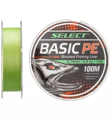 Шнур Select Basic PE 150m  light green 0.18mm 22LB/9.9kg