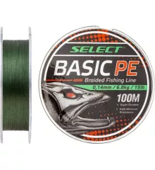 Шнур Select Basic PE 150m  dark green 0.10mm 10LB/4.8kg