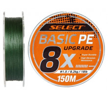 Шнур Select Basic PE 8X Green 150m #0.8/0.12mm 14lb/6kg