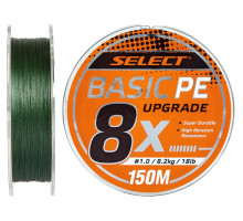 Шнур Select Basic PE 8X Green 150m #1.0/0.14mm 18lb/8.2kg