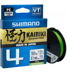 Шнур Shimano Kairiki 4 PE (Mantis Green) 150m 0.06mm 4.4kg