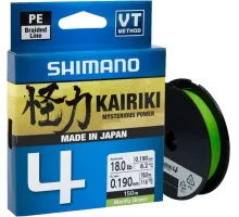 Шнур Shimano Kairiki 4 PE (Mantis Green) 150m 0.215mm 16.7kg