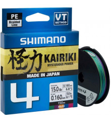 Шнур Shimano Kairiki 4 PE (Multi Colour) 150m 0.06mm 4.4kg
