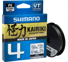 Шнур Shimano Kairiki 4 PE (Steel Gray) 150m 0.13mm 7.4kg