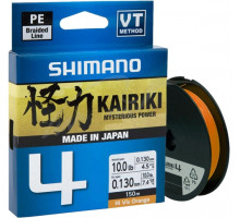 Шнур Shimano Kairiki 4 PE (Hi-Vis Orange) 150m 0.06mm 4.4kg