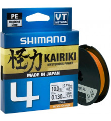 Шнур Shimano Kairiki 4 PE (Hi-Vis Orange) 150m 0.215mm 16.7kg