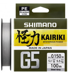 Шнур Shimano Kairiki G5 (Steel Gray) 100m 0.15mm 5.5kg