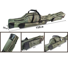Rod case Prof. Mounting for rods with reels for 2 compartments up to 4 rods 150cm