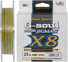 Cord YGK Super Jig Man X8 200m 0.185mm # 1.2 / 25lb 11.3kg 10m x 5 colors
