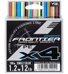 Шнур YGK Frontier X4 100m (черный) #1.2/0.185mm 12lb/5.4kg
