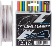 Cord YGK Frontier X4 100m (multicolor) #0.6/0.128mm 6lb/2.7kg