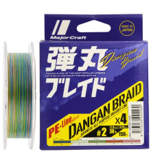 Шнур Major Craft Dangan Braid X4 200m (мульти.) #1.5/0.17mm 25lb/10.5kg
