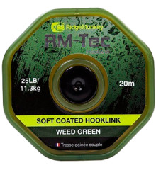 Поводковый материал RidgeMonkey RM-Tec Soft Coated Hooklink Weed Green 35lb 20м