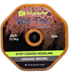 Поводковый материал RidgeMonkey RM-Tec Stiff Coated Hooklink Organic Brown 35lb 20м
