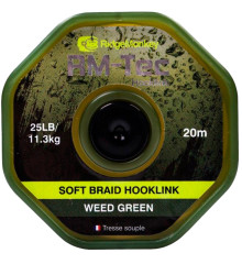 Leader material RidgeMonkey RM-Tec Soft Braid Hooklink Weed Green 25lb 20m