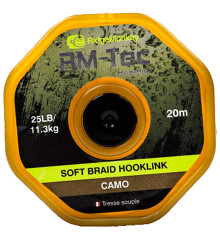 Leader material RidgeMonkey RM-Tec Soft Braid Hooklink Camo 25lb 20m