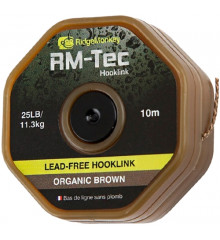 Поводковый материал RidgeMonkey RM-Tec Lead Free Hooklink Organic Brown 25lb 10м