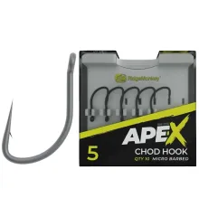 Крючок карповый RidgeMonkey Ape-X Chod с бородкой #6 (10 шт/уп)