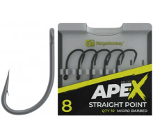RidgeMonkey Ape-X Straight Point carp hook with barb #6 (10 pcs/pack)