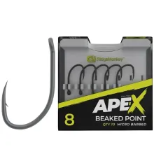 Крючок карповый RidgeMonkey Ape-X Beaked Point с бородкой #8 (10 шт/уп)