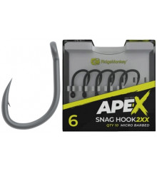 Carp hook RidgeMonkey Ape-X Snag Hook 2XX with barb #4 (10 pcs/pack)