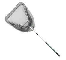 BREEZE CS-360210-JW triangular landing net, 60 cm, black rubberized mesh, green telescopic handle