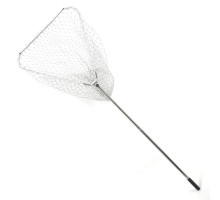 BREEZE CS-260210-XG triangular landing net, 60 cm, cord mesh, round metal telescopic handle