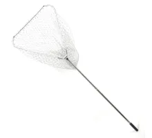 BREEZE CS-270220-XG triangular landing net, 70 cm, cord mesh, round metal telescopic handle