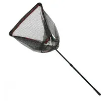 Breeze HH-260170-GJ triangular landing net, 60 cm, reinforced lock, black sewn-in rubberized mesh, black telescopic handle
