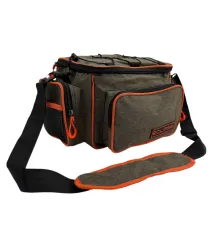 Eclipse Spinning Shoulder Bag, Gray with Orange Accents #002