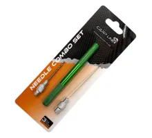 Набір короповий Carp Line: голка, свердло + МЕТАЛЕВА РУЧКА Needle Combo Set 'HW-062' GREEN