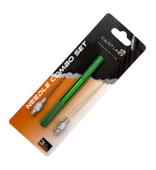 Набор карповый Carp Line: игла, сверло + МЕТАЛЛИЧЕСКАЯ РУЧКА Needle Combo Set 'HW-062' GREEN