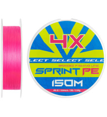 Шнур Select Sprint PE 4X Pink 150m #0.4/0.08mm 9lb/4.2kg