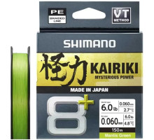 Шнур Shimano Kairiki 8+ 150m (Mantis Green) 0.13mm 10lb/8.3kg