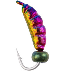 Мормишка вольфрамова Viking Fishing Shrimp+bead 0.37g 7mm Rainbow (5шт)