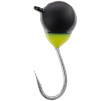 Mormyshka tungsten Viking Fishing Round+drop 0.65g 4mm Black (5pcs)