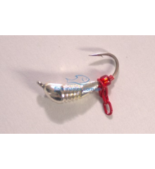 Tungsten jig Winter Star banana notched chain 4.0mm / 1.2g hook No. 12: silver / red