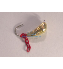 Tungsten jig Winter Star banana notched chain 4.0mm / 1.2g hook No. 12: gold / red